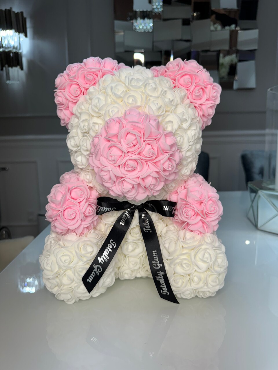 Totally Glam Rose Pink Teddy Bear Birthday, quinceaneras, anniversary, sweet 16, valentines, Mother’s Day
